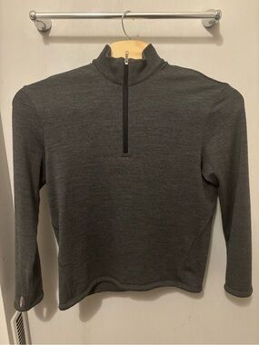 Icebreaker 1/4 Zip Pullover Men's Medium Gray 100% Merino Wool Sweater